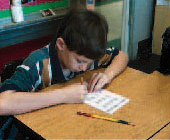 boy at table