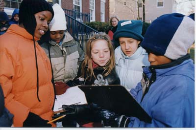 Kids with clipboards